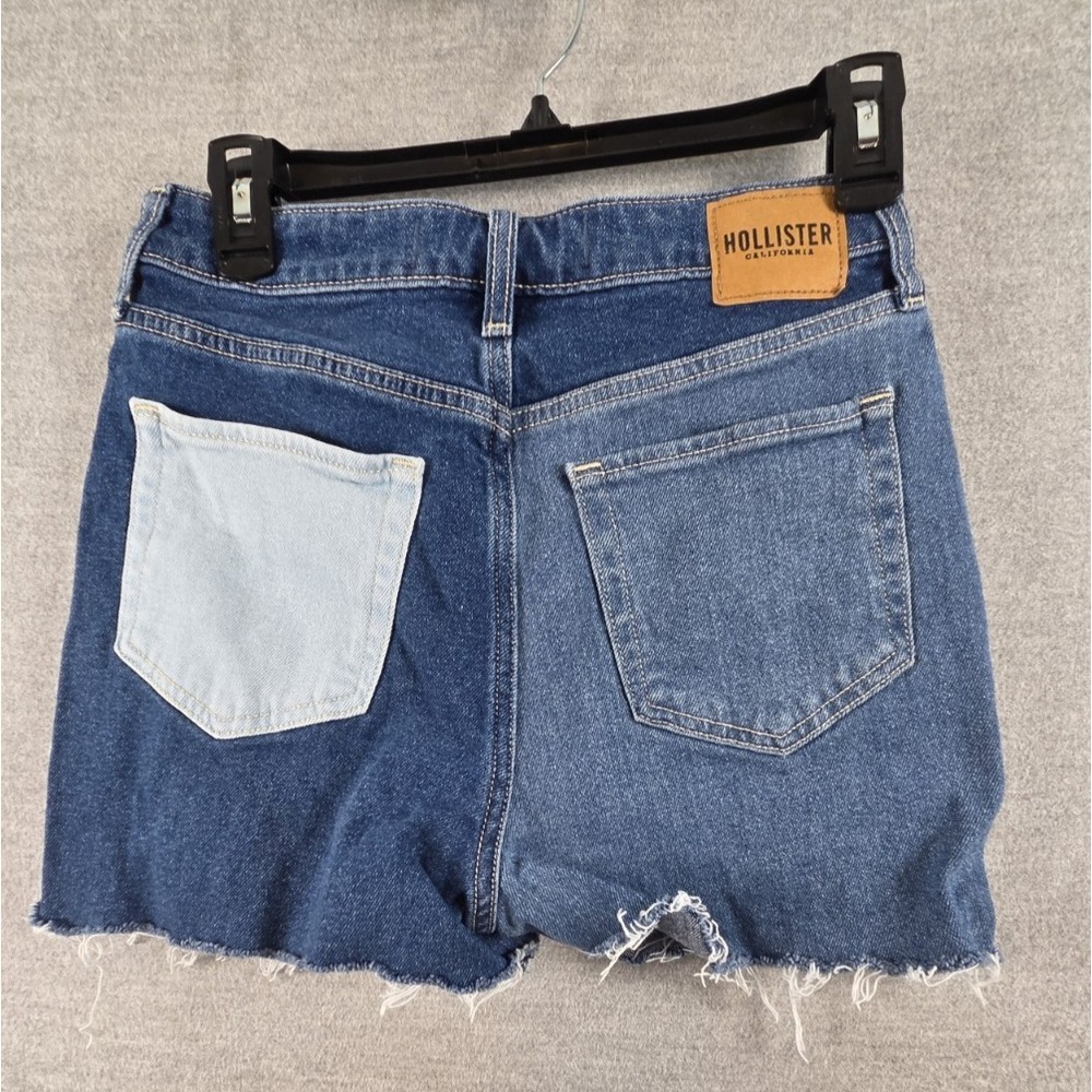 Hollister Ultra High Rise Mom Jean Shorts 27 Patchwork Two Tone Boho Cut Off Y2K